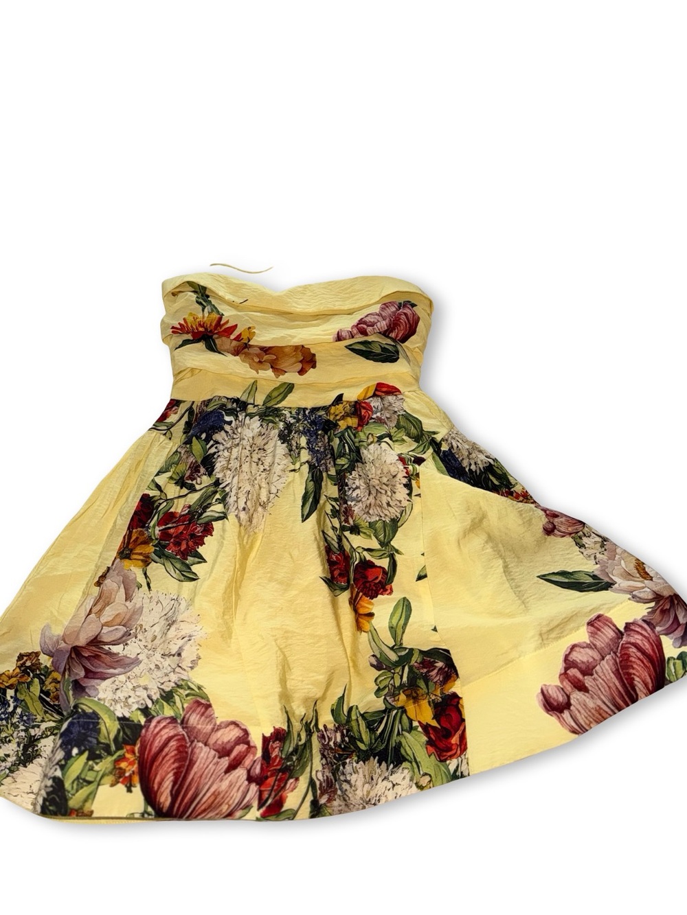 Maeve Pale Yellow Floral Spaghetti-Strap Mini Dress - Picture 2 of 4